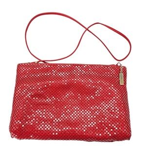 Whiting & Davis Red Metal Mesh Purse